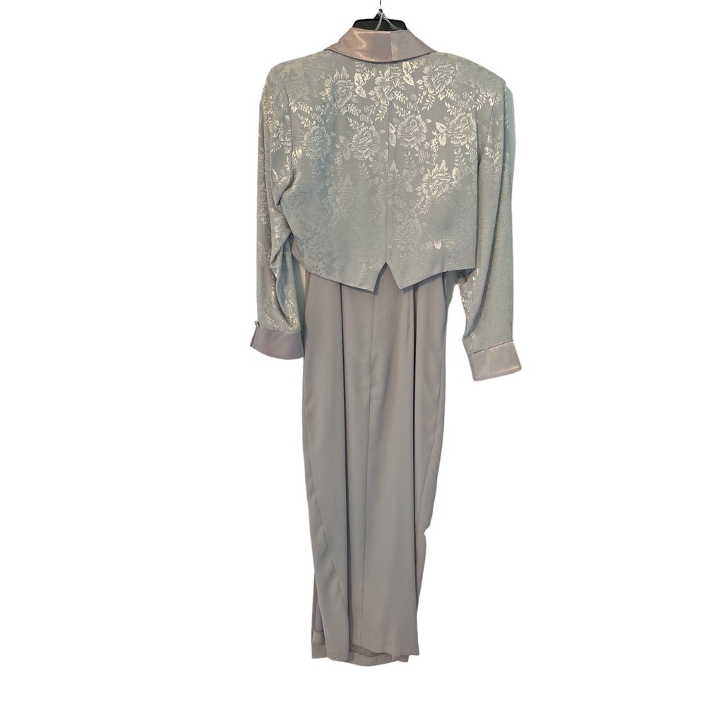 J R Nites VTG Silver Formal Skirt & Jacket w/ Rhinestone Embellishments SZ 6 - Picture 3 of 5